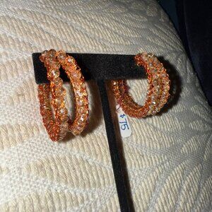 Lavish by Trisha Milanege- NEW! gorgeous hoop earrings RRP $75 orange